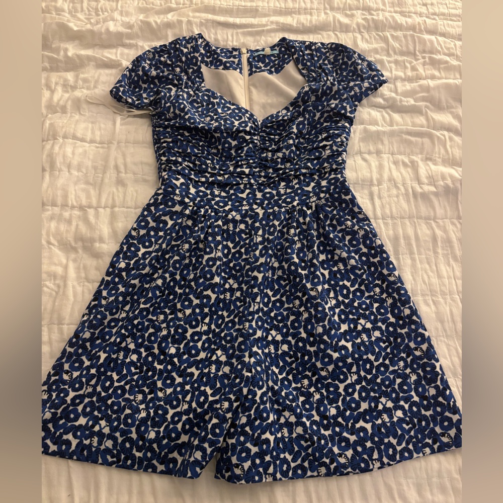 Vintage Anthropologie Floral Blue and White Romper